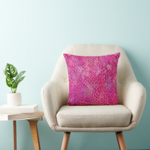 Chic Fun Colorful Bohemian Batik Pattern Design Throw Pillow