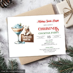 Chic fun festive Christmas cocktails party invite