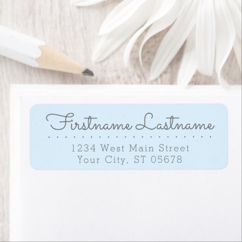 Chic Fun Gray Baby Blue Simple Styled Typography Label