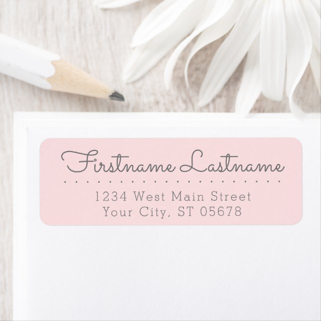 Chic Fun Gray Peach Pink Simple Styled Typography Label (Insitu)