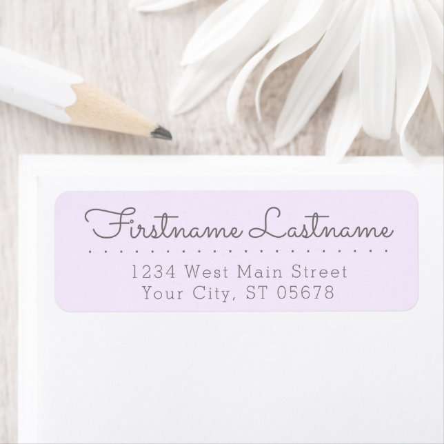 Chic Fun Gray Violet Simple Styled Typography Label (Insitu)