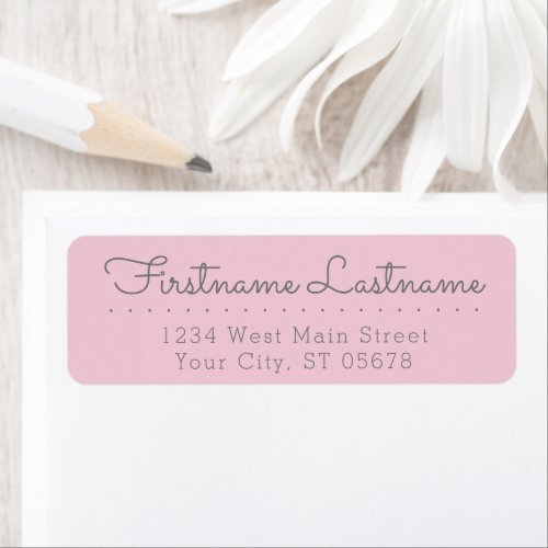 Chic Fun Simple Gray Blush Pink Styled Typography Label