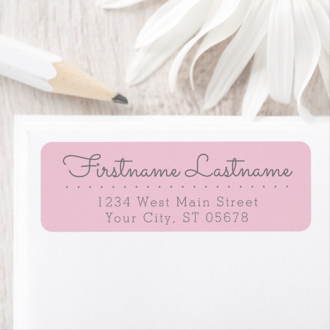 Chic Fun Simple Gray Blush Pink Styled Typography Label (Insitu)