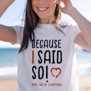 Chic Funny Boss Mom Saying Humor Typography T-Shirt