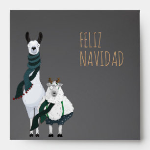 Chic Funny Fleece Navidad Grey Customizable Envelope