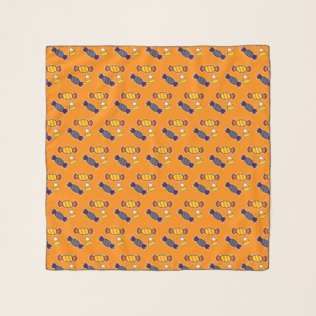 Chic Funny Halloween Candy Pattern Scarf (Front)