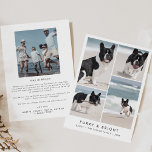 Chic Furry and Bright New Puppy Photo Christmas Holiday Card<br><div class="desc">This chic furry and bright new puppy photo Christmas holiday card is the perfect modern holiday greeting to show off your new dog. The simple design features classic minimalist black and white typography with a rustic boho feel. Customizable in any color. Personalize the card with 4 photos, your puppy name,...</div>