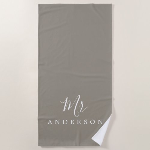 Chic Future Mr Gray Monogram Beach Towel