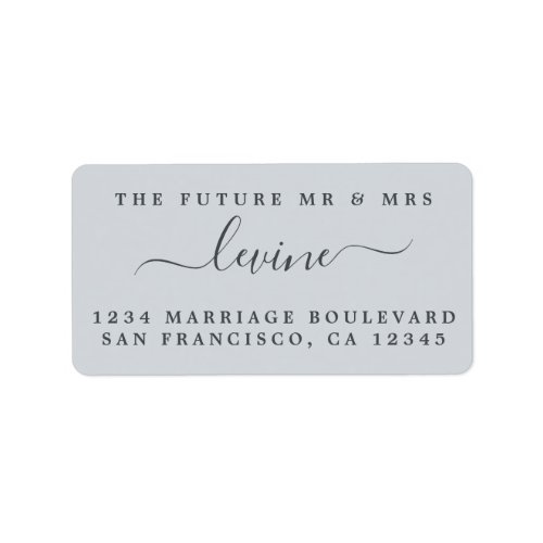 Chic Future Mr Mrs Blue Wedding Return Address Label