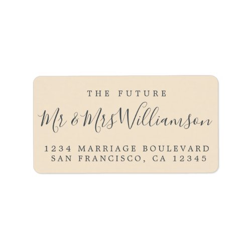 Chic Future Mr Mrs Ivory Wedding Return Address Label