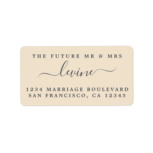Chic Future Mr Mrs Ivory Wedding Return Address Label
