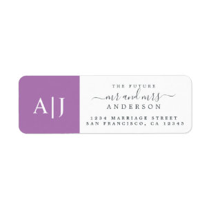 Chic Future Mr Mrs Monogram Wedding Return Address Label