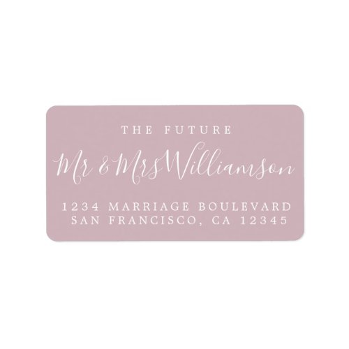 Chic Future Mr Mrs Purple Wedding Return Address Label