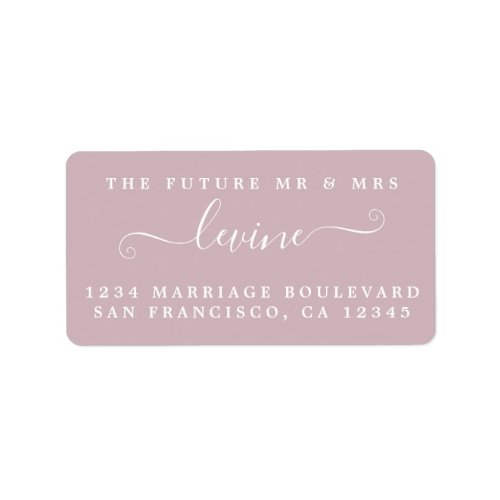 Chic Future Mr Mrs Purple Wedding Return Address Label