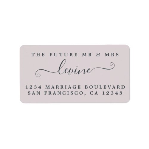 Chic Future Mr Mrs Purple Wedding Return Address Label