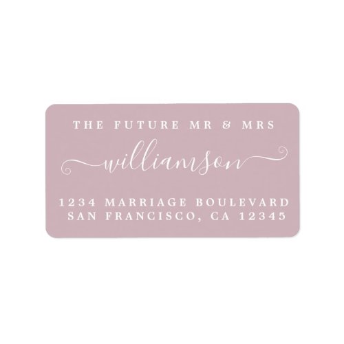 Chic Future Mr Mrs Purple Wedding Return Address Label