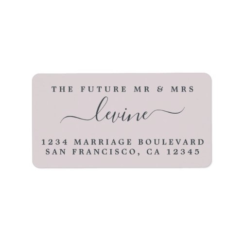 Chic Future Mr Mrs Purple Wedding Return Address Label