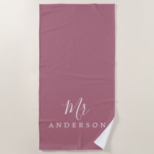 Chic Future Mr Purple Cassis Monogram Beach Towel