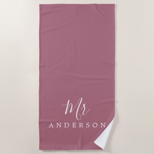 Chic Future Mr Purple Cassis Monogram Beach Towel