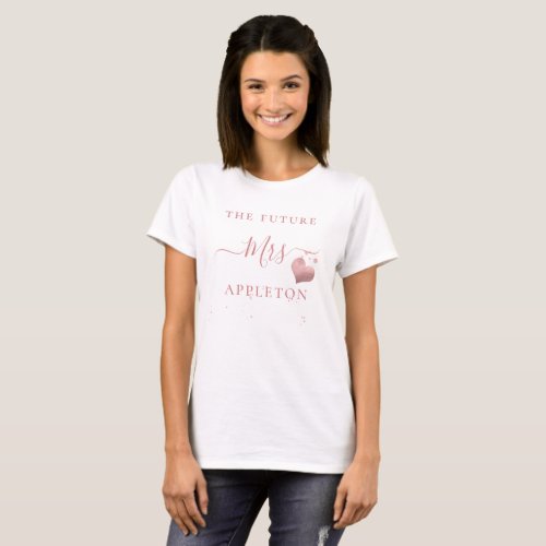Chic Future Mrs DIY color Faux Rose Gold Heart T_Shirt