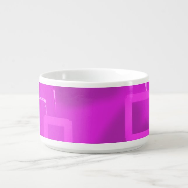 Chic Futuristic Geometric Pink Chili Bowl (Center)