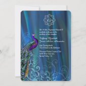 Chic Ganesha Blue Satin and Peacock Wedding  Invit Invitation (Front)