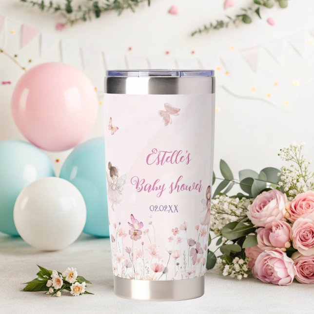 Chic Garden Fairy Princess Girl Baby Shower Insulated Tumbler (Creator Uploaded)
