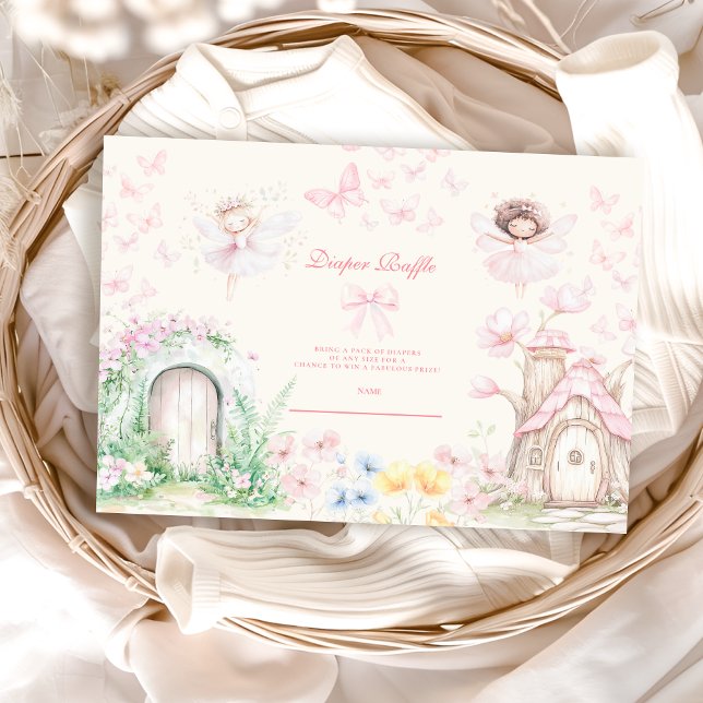 Chic Garden Floral Fairy Princess  Diapper Raffle Enclosure Card (Creator Uploaded)