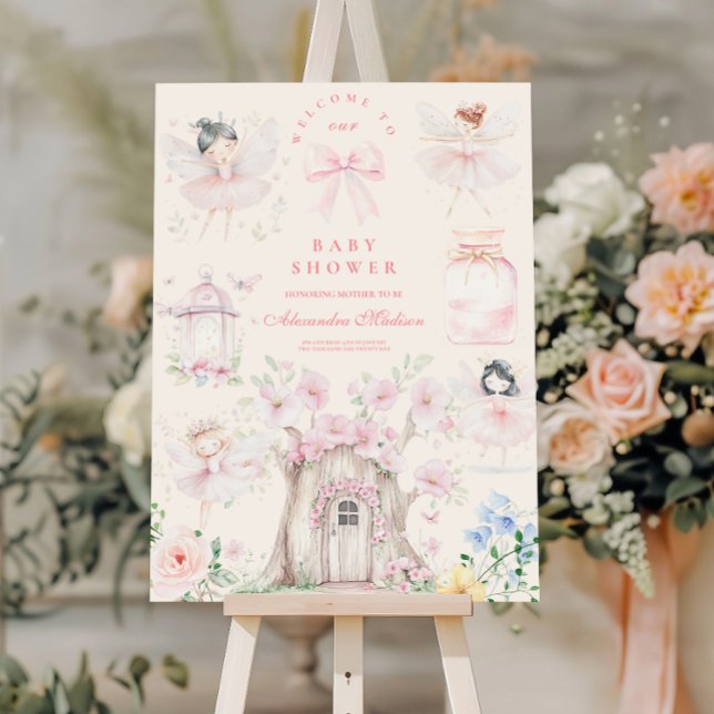 Chic Garden Floral Fairy Princess Girl Baby Shower Foam Board (Creator Uploaded)