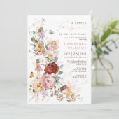 Chic Garden Floral Fairy Princess Girl Baby Shower Invitation (Standing Front)