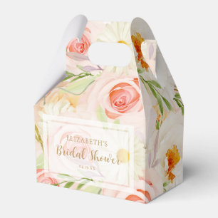Chic Garden Flowers Bridal Shower Favor Boxes