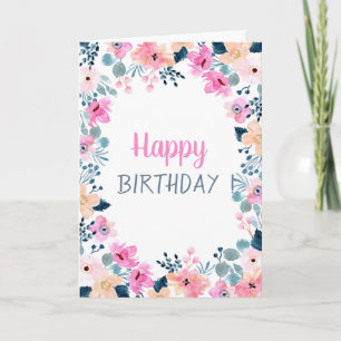 Chic Garden Pink Flowers Card