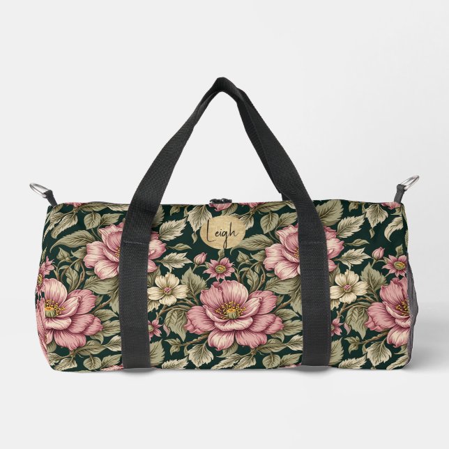 Chic Garden Roses Botanical  Duffle Bag (Front)