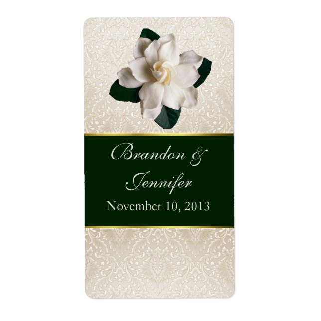 Chic Gardenia Mini Wine Labels (Front)