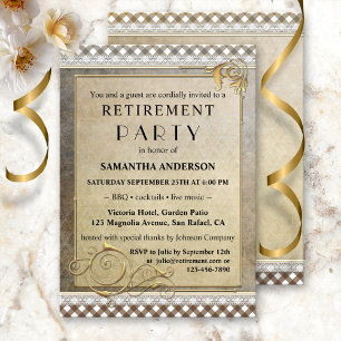 Chic Gatsby BBQ Retirement Party Invitation