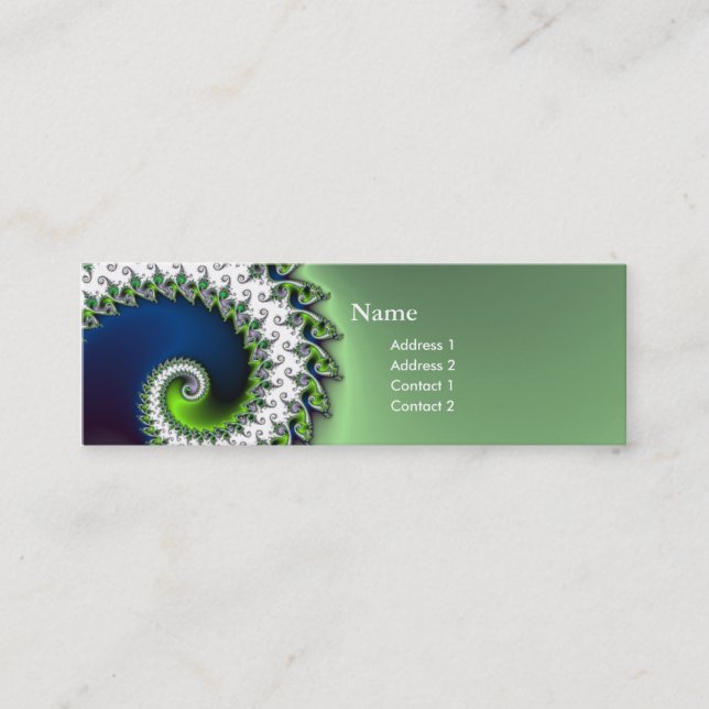 chic geek fractal curly profile card (Front)