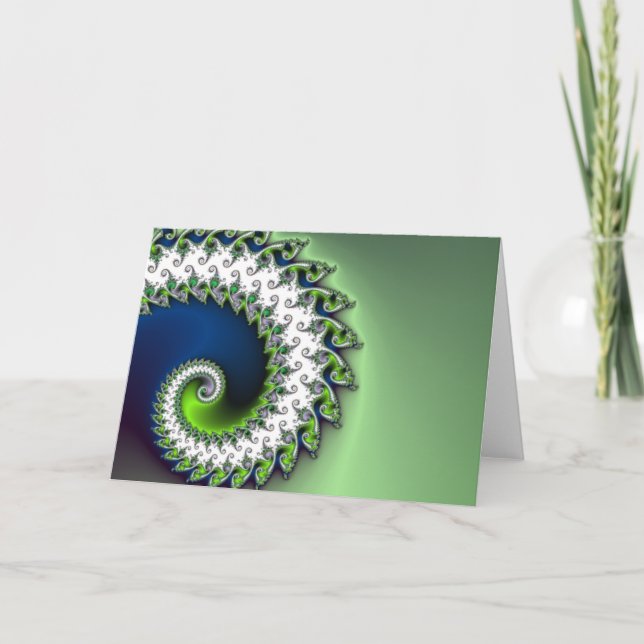 chic geek fractal greeting card curly (Front)
