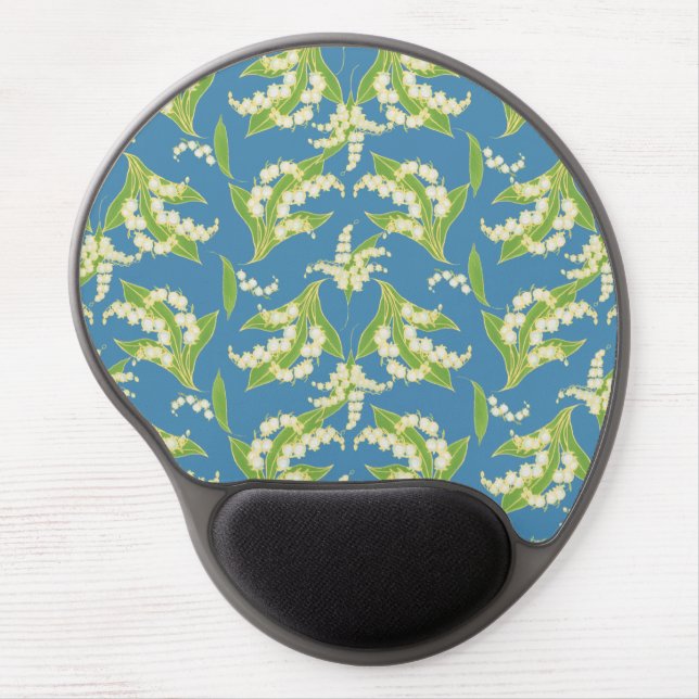 Chic Gel Mousepad: Lilies of the Valley, Blue Gel Mouse Pad (Front)