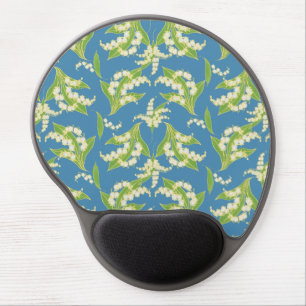 Chic Gel Mousepad: Lilies of the Valley, Blue Mouse Pad