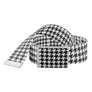 chic geometric black and white houndstooth pattern belt