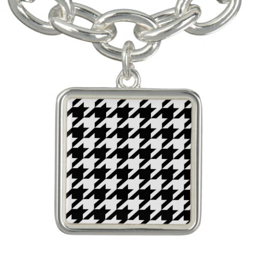 chic geometric black and white houndstooth pattern bracelet