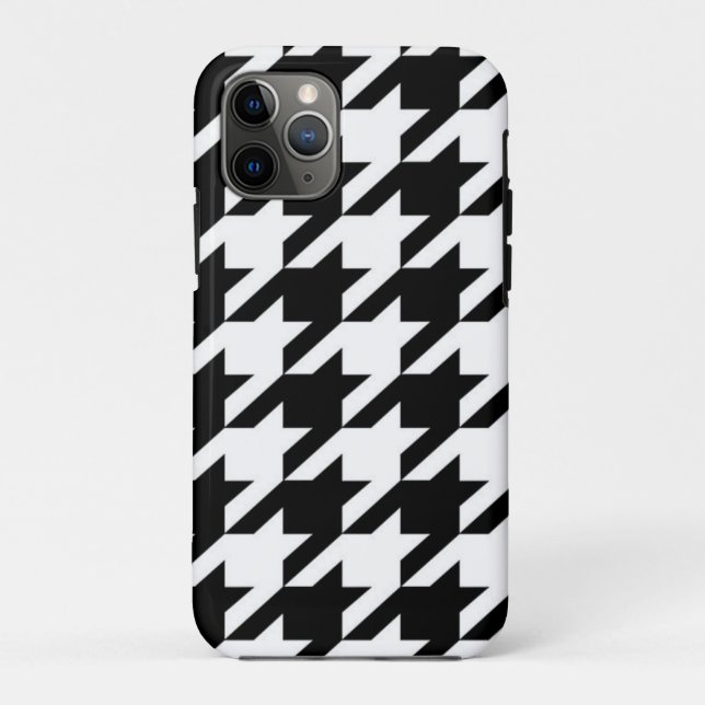 chic geometric black and white houndstooth pattern Case-Mate iPhone case (Back)