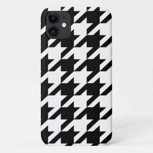 chic geometric black and white houndstooth pattern iPhone 11 case