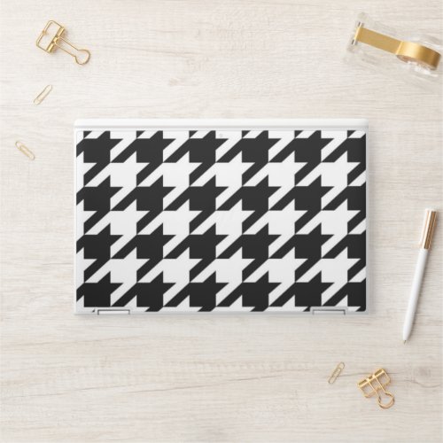 chic geometric black and white houndstooth pattern HP laptop skin