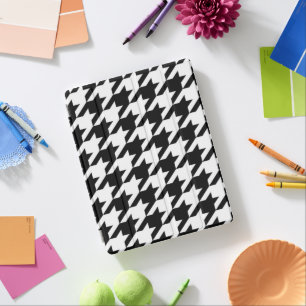 chic geometric black and white houndstooth pattern iPad smart cover