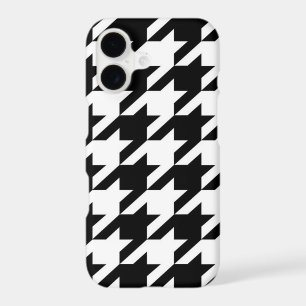 chic geometric black and white houndstooth pattern iPhone 17 case