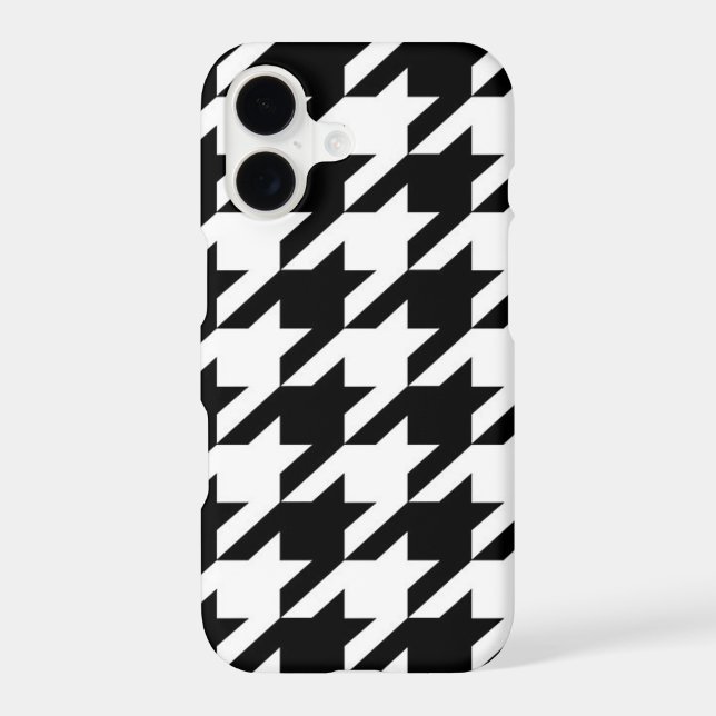 chic geometric black and white houndstooth pattern iphone case (Back)