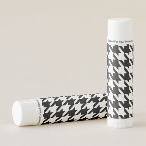 chic geometric black and white houndstooth pattern lip balm