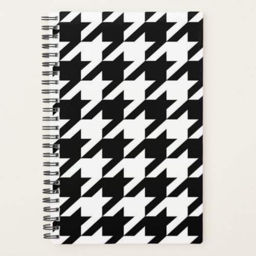 chic geometric black and white houndstooth pattern planner
