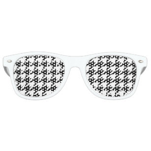 chic geometric black and white houndstooth pattern retro sunglasses